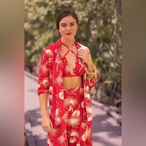 Trashy Diva Polka Dot Palm Heather Blazer and Esther Top Set XS